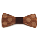 Wooden Bow Tie with Circles