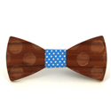 Wooden Bow Tie with Circles