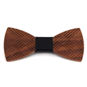 Plaid Wooden Bow Tie