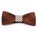 Checkered Wood Bow Tie