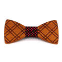 Plaid Wooden Bow Tie