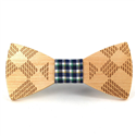 Plaid Wooden Bow Tie