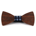 Geometric Pattern Wooden Bow Tie