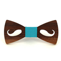 Hollow Wood Bow Tie with Mustache Design
