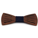 Hollow Striped Wooden Bow Tie