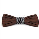 Hollow Striped Wooden Bow Tie