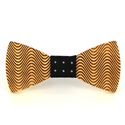 Wave Pattern Wooden Bow Tie