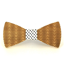 Wave Pattern Wooden Bow Tie