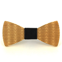 Wave Pattern Wooden Bow Tie