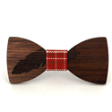 Feathered Wooden Bow Tie