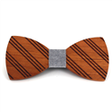 Fine Striped Wooden Bow Tie