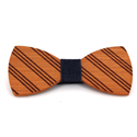 Fine Striped Wooden Bow Tie
