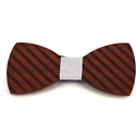 Thick Striped Wooden Bow Tie