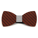 Bold Striped Wooden Bow Tie
