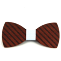 Thick Striped Wooden Bow Tie