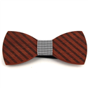 Thick Striped Wooden Bow Tie