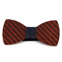 Thick Striped Wooden Bow Tie