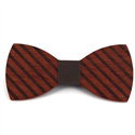 Thick Striped Wooden Bow Tie