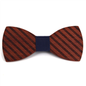 Thick Striped Wooden Bow Tie