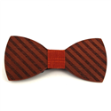 Thick Striped Wooden Bow Tie