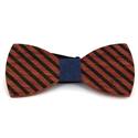 Thick Striped Wooden Bow Tie