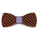 Thick Striped Wooden Bow Tie