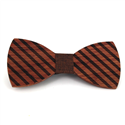 Thick Striped Wooden Bow Tie