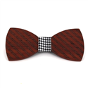 Thick Striped Wooden Bow Tie