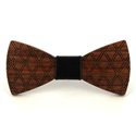 Diamond Pattern Wooden Bow Tie