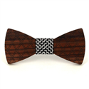 Diamond Pattern Wooden Bow Tie