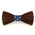 Diamond Pattern Wooden Bow Tie