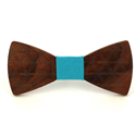 Diamond Pattern Wooden Bow Tie