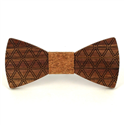 Diamond Pattern Wooden Bow Tie