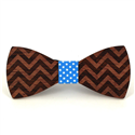 Zig Zag Wooden Bow Tie