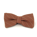 Brown Bow Tie with White Stripes