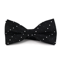 Black Polka Dot Textured Bow Tie