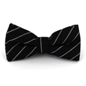 Black Bow Tie with White Stripes