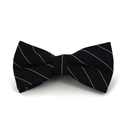 Black Bow Tie with White Stripes