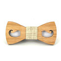 Children's Hollow Bamboo Bow Tie with Mustache Design