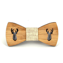 Bamboo Hollow Deer Head Bow Tie for Boys