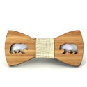 Children's Hollow Bamboo Bear Bow Tie