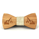 Bamboo Clip-On Bow Tie for Kids - Excavator