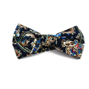 Dark Blue Paisley Bow Tie