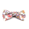 White Paisley Bow Tie