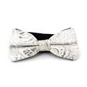 White Shimmer Paisley Bow Tie