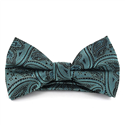 Emerald and Black Paisley Bow Tie