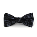 Black and Grey Paisley Bow Tie