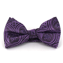 Violet and Black Paisley Bow Tie