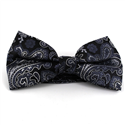Grey XL Paisley Bow Tie