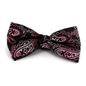 Burgundy Red XL Paisley Bow Tie
